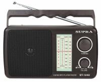 Радиоприемник портативный Supra ST-124U черный USB SD