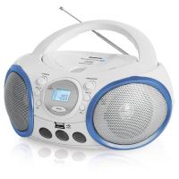 Аудиомагнитола BBK BX150BT белый/голубой 4Вт/CD/CDRW/MP3/FM(dig)/USB/BT