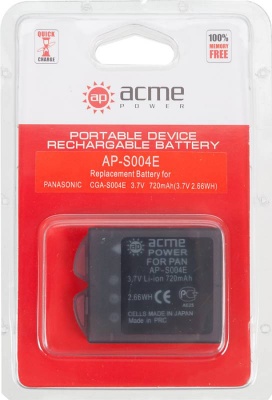 Аккумулятор для компактных камер AcmePower AP-S004E для: Panasonic DMC-FX2/FX7 FujiFilm FinePix F455/F460/F470/F480/F610/F650Zoom/F700/F710/F810/J150w/J50