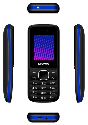 Мобильный телефон Digma A170 2G Linx черный/синий моноблок 2Sim 1.77" 128x160 GSM900/1800 FM microSD max16Gb