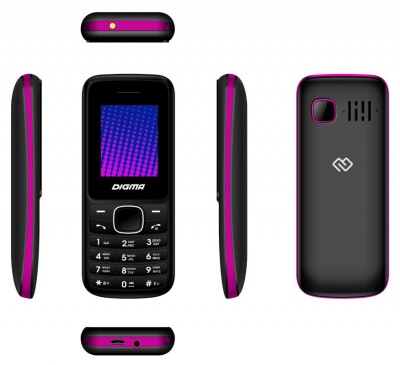 Мобильный телефон Digma A170 2G Linx черный/пурпурный моноблок 2Sim 1.77" 128x160 GSM900/1800 FM microSD max16Gb