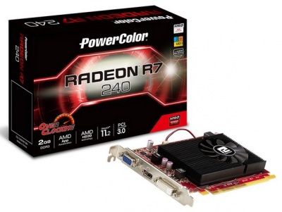 Видеокарта PowerColor PCI-E AXR7 240 2GBK3-HV2E/OC AMD Radeon R7 240 2048Mb 128bit DDR3 750/1600/HDMIx1/CRTx1/HDCP oem