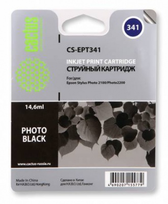 Картридж струйный Cactus CS-EPT341 черный (14.6мл) для Epson Stylus Photo 2100