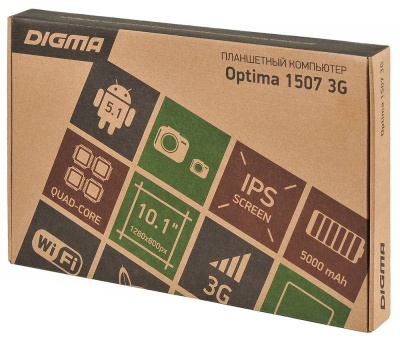 Планшет Digma Optima 1507 3G MT8321 (1.3) 4C/RAM1Gb/ROM8Gb 10.1" IPS 1280x800/3G/Android 5.1/белый/2Mpix/0.3Mpix/BT/GPS/WiFi/Touch/microSD 64Gb/minUSB/5000mAh