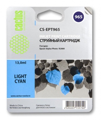 Картридж струйный Cactus CS-EPT965 светло-голубой (13мл) для Epson Stylus Photo R2880