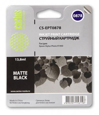 Картридж струйный Cactus CS-EPT0878 черный матовый (13.8мл) для Epson Stylus Photo R1900