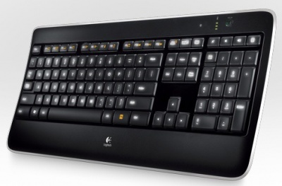 Клавиатура Logitech K800 черный USB беспроводная Multimedia LED (подставка для запястий)