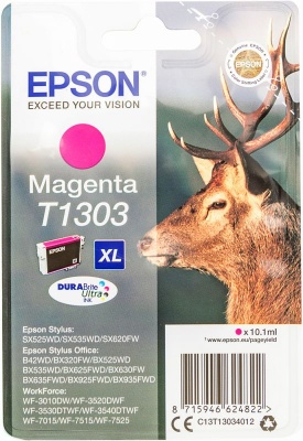 Картридж струйный Epson T1303 C13T13034012 пурпурный (10.1мл) для Epson B42WD