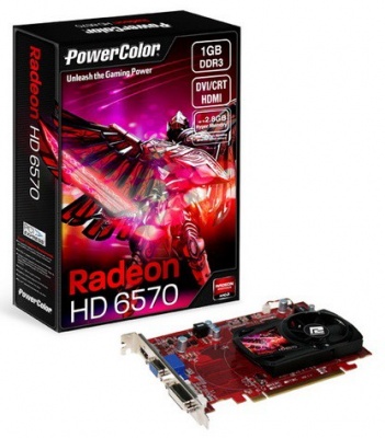 Видеокарта PowerColor PCI-E AX6570 1GBD3-HE AMD Radeon HD 6570 1024Mb 128bit DDR3 650/1000 DVIx1/HDMIx1/CRTx1/HDCP oem