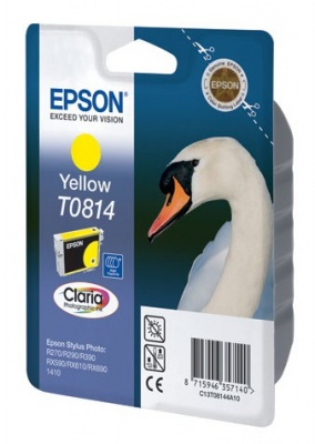 Картридж струйный Epson T0814 C13T11144A10 желтый (11.1мл) для Epson R270/290/RX590