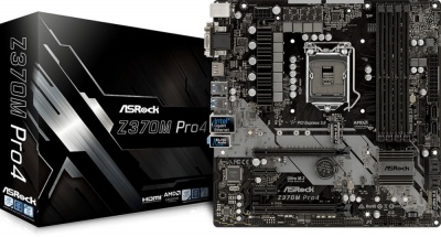 Материнская плата Asrock Z370M PRO4 Soc-1151v2 Intel Z370 4xDDR4 mATX AC`97 8ch(7.1) GbLAN RAID+VGA+DVI+HDMI