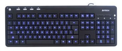 Клавиатура A4 KD-126-1 черный USB slim Multimedia LED