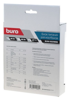 Блок питания Buro BUM-0221B90 автоматический 90W 12V-20V 11-connectors 4.5A 1xUSB 2.4A от бытовой электросети LED индикатор
