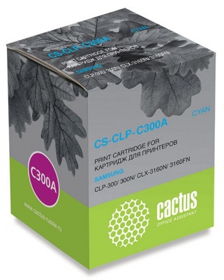 Тонер Картридж Cactus CS-CLP-C300A голубой для Samsung CLP-300/300N/CLX-3160N/3160FN (1000стр.)