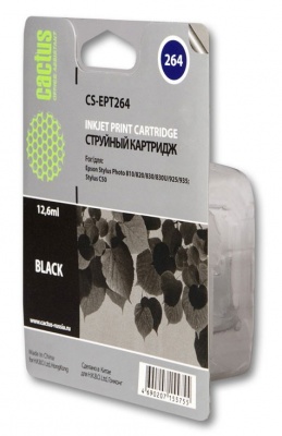 Картридж струйный Cactus CS-EPT264 черный (12.6мл) для Epson Stylus Photo 810