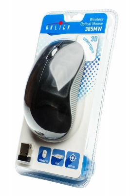 Мышь Oklick 385MW серый/рисунок оптическая (1000dpi) беспроводная USB (2but)