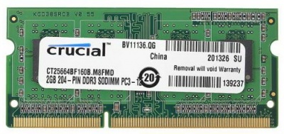 Память DDR3L 2Gb 1600MHz Crucial CT25664BF160BJ RTL PC3-12800 CL11 SO-DIMM 204-pin 1.35В