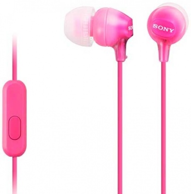 Гарнитура вкладыши Sony MDR-EX15AP 1.2м розовый проводные (в ушной раковине)
