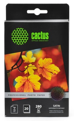 Фотобумага Cactus Prof CS-SMA628020 10x15/280г/м2/20л./белый шелковисто-матовое для струйной печати