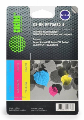 Заправка для ПЗК Cactus CS-RK-EPT0632-4 многоцветный 3x30мл для Epson C67series