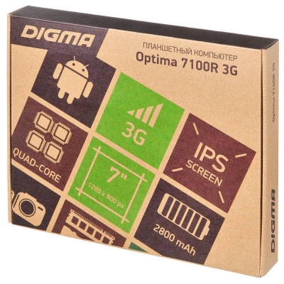 Планшет Digma Optima 7100R 3G MTK8321 (1.2) 4C/RAM1Gb/ROM8Gb 7" IPS 1280x800/3G/Android 6.0/черный/2Mpix/0.3Mpix/BT/GPS/WiFi/Touch/microSD 32Gb/minUSB/2800mAh