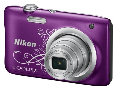 Фотоаппарат Nikon CoolPix A100 фиолетовый/рисунок 20.1Mpix Zoom5x 2.7" 720p 25Mb SDXC CCD 1x2.3 IS el 10minF/EN-EL19