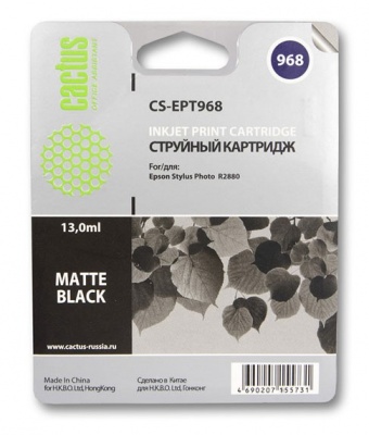 Картридж струйный Cactus CS-EPT968 черный матовый (13мл) для Epson Stylus Photo R2880