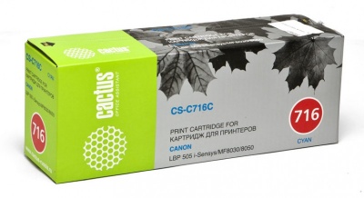 Тонер Картридж Cactus CS-C716C голубой (1500стр.) для Canon i-Sensys MF8030/MF8030cn/MF8050/LBP 5050