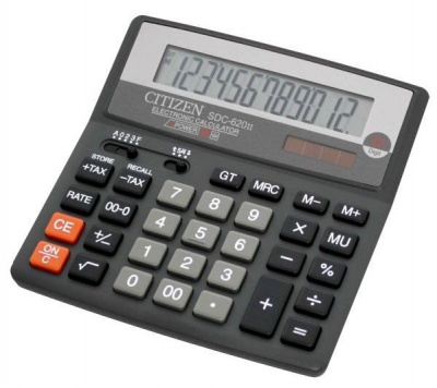 Калькулятор бухгалтерский Citizen SDC-620 II черный 12-разр.