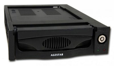 Сменный бокс для HDD AgeStar MR3-SATA(SW)-3F SATA II пластик черный hotswap 3.5"
