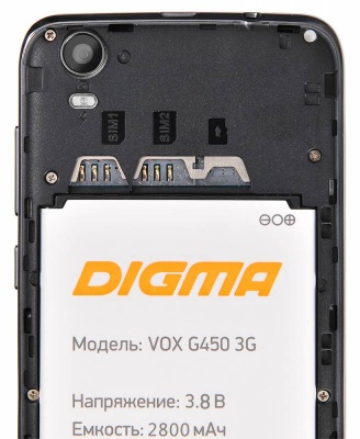 Смартфон Digma VOX G450 3G 8Gb 1Gb графит моноблок 3G 2Sim 4.5" 480x854 Android 5.1 5Mpix WiFi BT GPS GSM900/1800 GSM1900 TouchSc MP3 VidConf FM A-GPS microSD max32Gb