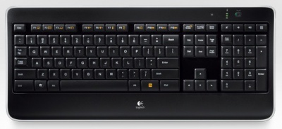 Клавиатура Logitech K800 черный USB беспроводная Multimedia LED (подставка для запястий)