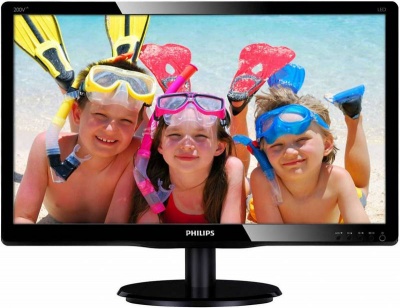 Монитор Philips 19.5" 200V4LAB2 (00/01) черный TN LED 5ms 16:9 DVI M/M матовая 600:1 200cd 1600x900 D-Sub HD READY 2.72кг