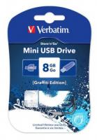 Флеш Диск Verbatim 8Gb Store n Go Mini Graffiti 98162 USB2.0 синий/рисунок