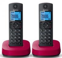 Р/Телефон Dect Panasonic KX-TGC312RUR черный/красный (труб. в компл.:2шт) АОН