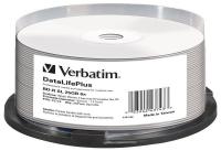 Диск BD-R Verbatim 25Gb 6x Cake Box (25шт) Printable Light Scribe (43743)