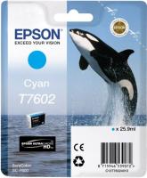 Картридж струйный Epson T7602 C13T76024010 голубой (25.9мл) для Epson SureColor SC-P600