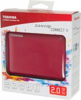 Жесткий диск Toshiba USB 3.0 2Tb HDTC820ER3CA Canvio Connect II 2.5" красный