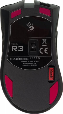 Мышь A4 Bloody R3 черный оптическая (4000dpi) беспроводная USB2.0 игровая (7but)