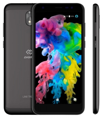 Смартфон Digma Trix 4G Linx 16Gb 2Gb черный моноблок 3G 4G 2Sim 5.5" 720x1440 Android 8.1 8Mpix WiFi GPS GSM900/1800 GSM1900 TouchSc MP3 FM microSD max64Gb