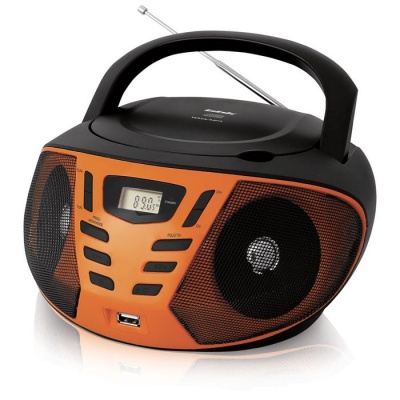 Аудиомагнитола BBK BX193U черный/оранжевый 4Вт/CD/CDRW/MP3/FM(dig)/USB