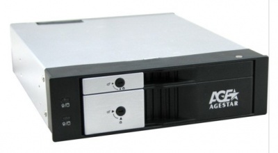 Сменный бокс для HDD AgeStar SMRP2 SATA III пластик/металл черный 2.5" 3.5"