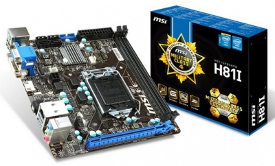 Материнская плата MSI H81I Soc-1150 Intel H81 2xDDR3 mini-ITX AC`97 8ch(6+2) GbLAN+VGA+DVI+HDMI