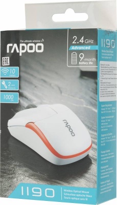 Мышь Rapoo 1190 белый оптическая (1000dpi) беспроводная USB (2but)