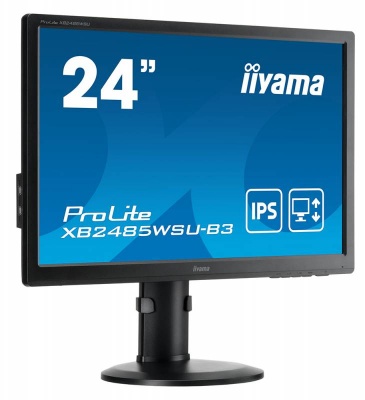 Монитор Iiyama 24.1" ProLite XB2485WSU-B3 черный IPS LED 4ms 16:9 DVI M/M матовая HAS Pivot 250cd 178гр/178гр 1920x1200 D-Sub DisplayPort FHD USB 6.6кг