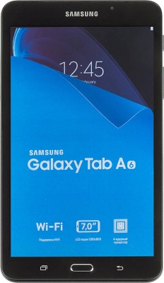 Планшет Samsung Galaxy Tab A SM-T280 (1.3) 4C/RAM1.5Gb/ROM8Gb 7" TFT 1280x800/Android 5.1/черный/5Mpix/2Mpix/BT/GPS/WiFi/Touch/microSD 200Gb/minUSB/4000mAh