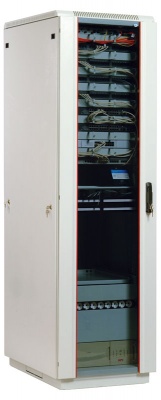 Шкаф коммутационный ЦМО ШТК-М-33.6.8-1ААА 33U 600x800мм пер.дв.стекл задн.дв.стал.лист 2 бок.пан. направл.под закл.гайки 450кг серый