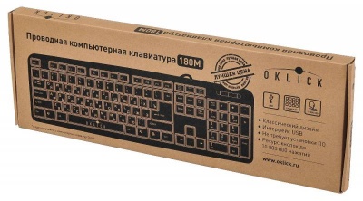 Клавиатура Oklick 180M черный USB