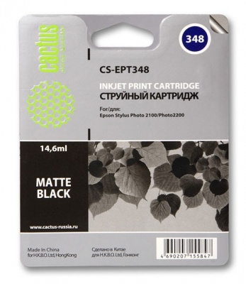 Картридж струйный Cactus CS-EPT348 черный матовый (14.6мл) для Epson Stylus Photo 2100