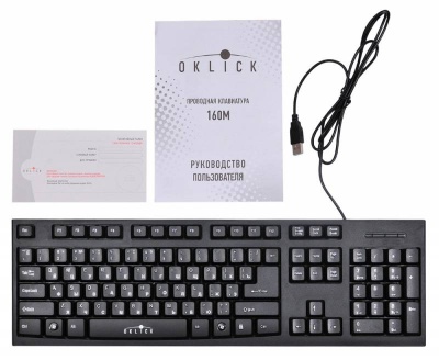 Клавиатура Oklick 160M черный USB